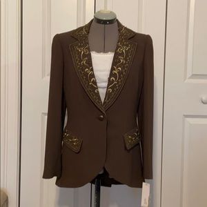 NEW Zelda ,  Embroidered And Beaded Olive Blazer